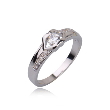 New White CZ Stone Wedding Rhodium cor diamante anel de noivado jóias -10590